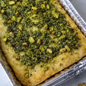 Focaccia Pistachos al pesto